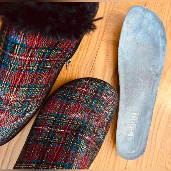 Alegria Tartan Plaid Ankle Booties, Sz 8 - Picture 5 of 7